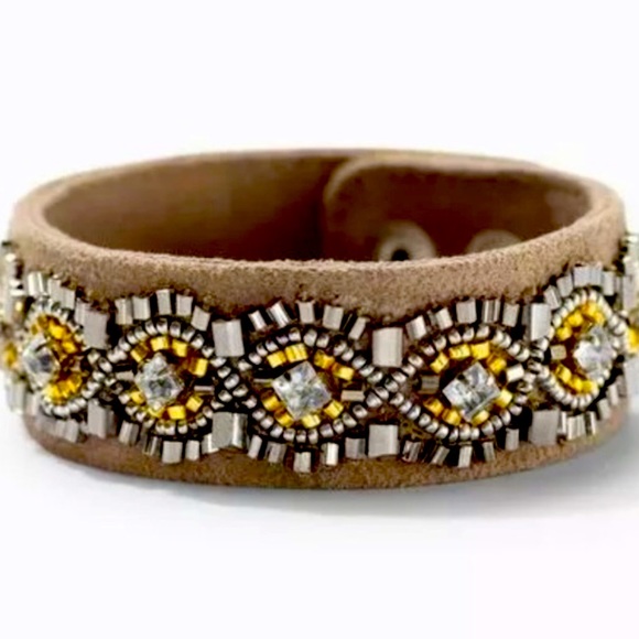 Stella & Dot “Faye” suede beaded bracelet NIB - Picture 1 of 4